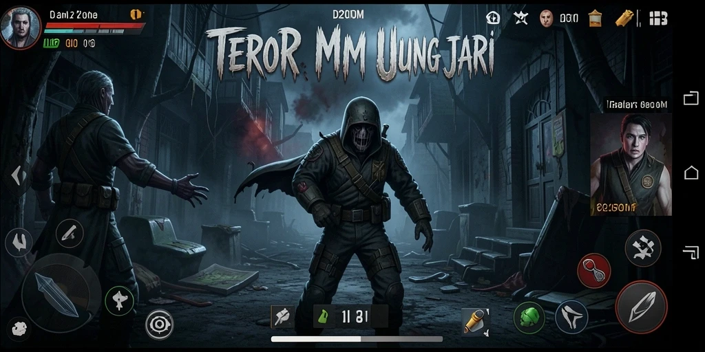 Tampilan gameplay D200M yang mencekam saat menjelajahi kegelapan.