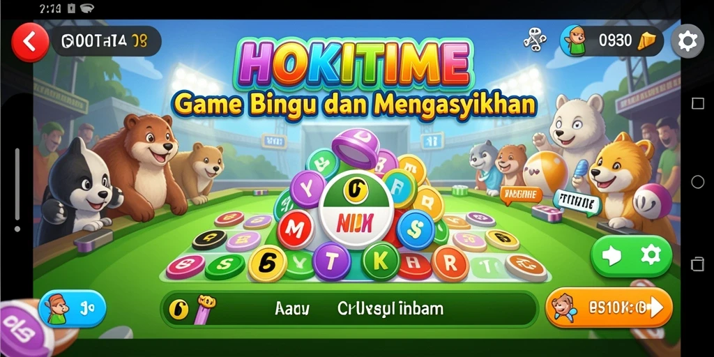 Tampilan utama gameplay HOKITIME yang menarik dengan suasana Bingo.
