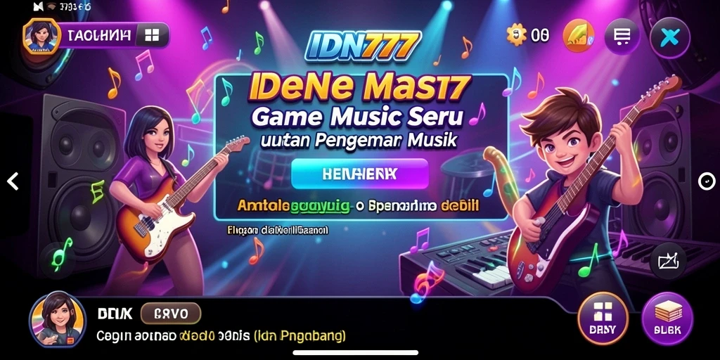Tampilan gameplay seru di IDN777 yang menampilkan berbagai lagu.