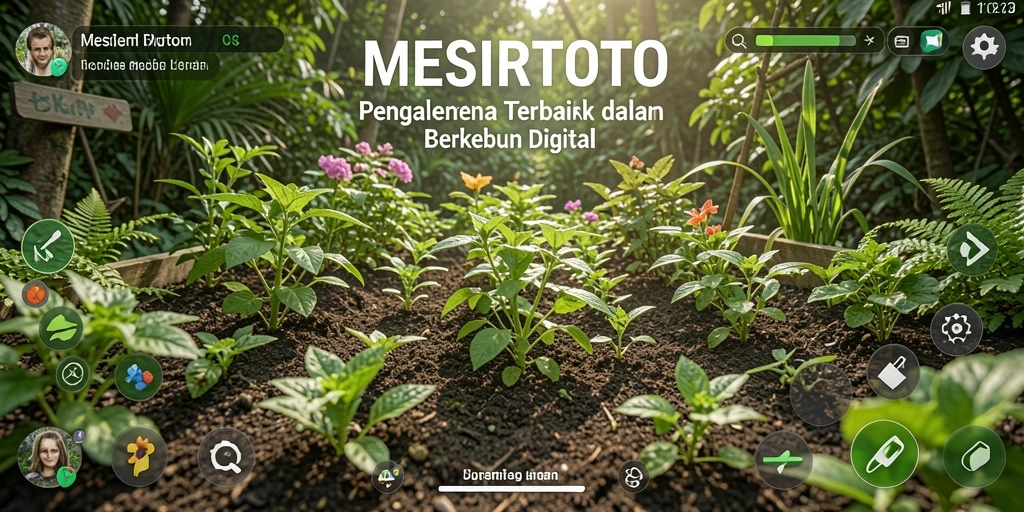 Tangkapan layar gameplay <strong>MESIRTOTO</strong> yang menunjukkan aktivitas berkebun dan beternak.