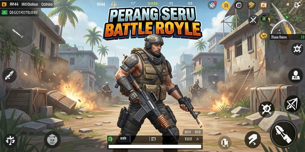 Tampilan gameplay seru dalam Battle Royale RR44.