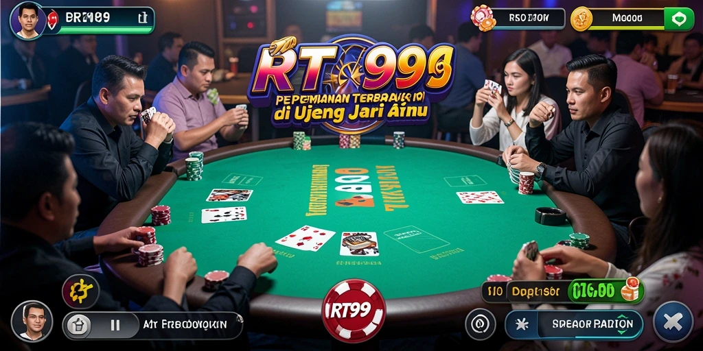 Screenshot gameplay RT99 menampilkan aksi seru permainan Poker.