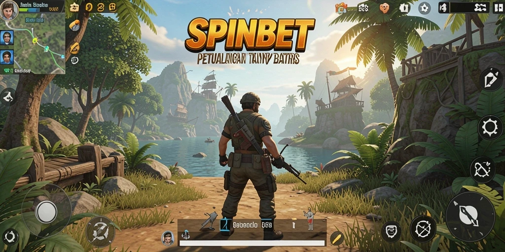 Screenshot SPINBET menampilkan karakter menjelajahi dunia open world yang luas.