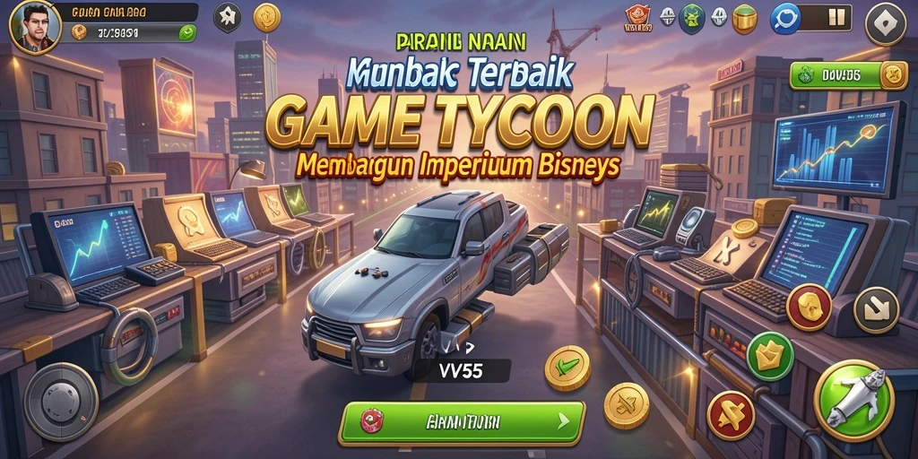 Screenshot gameplay VV55 menampilkan strategi dan manajemen bisnis yang seru.